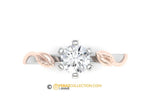Classy & Unique Leaf Two Tone Engagement ring, Diamond Engagement ring, Nature inspired Leaf ring, Leaf Gold ring, Bridal ring