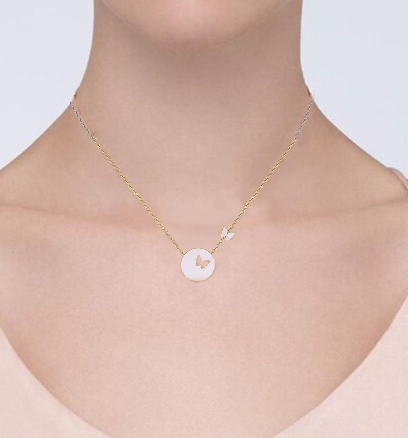 Butterfly Pendant, Nature Inspired Pendant, 14K Gold, Necklace.