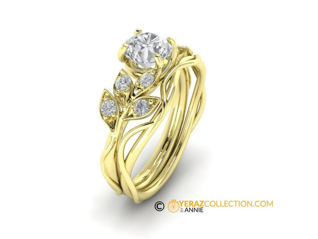 Unique Matching Band For Leaf Engagement ring, 14K Gold, Nature inspired Leaf ring, Leaf Gold ring, Bridal ring, Leaf Band.