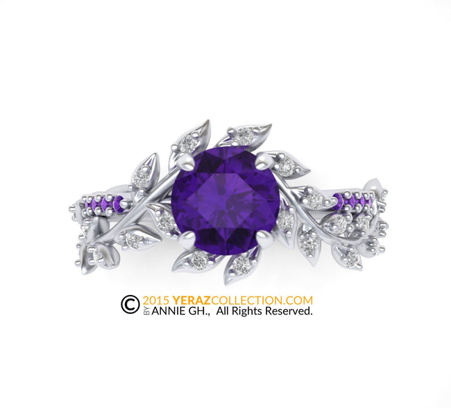 Yerraz Amethyst Leaf Engagement ring.