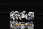 Unique & Classy Leaf Eternity Band, White Gold Wedding Band,14k White Gold Ring, Nature Inspired Leaf Band, Promise Ring, 14k Gold Ring