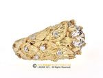 Lágrima de Musgo, Custom design, 18K Gold Engagement Ring, Nature Inspired Ring, Moss Ring, Leaf Gold Ring, Diamond Ring, No Center stone.