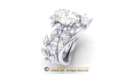 Toi Et Moi Ring Set, Vine of Hearts, Leaf Engagement ring, White Gold 14k, Nature inspired Leaf ring, Amethyst And Peridot Engagement Ring.