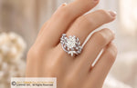 Toi Et Moi Ring Set, Vine of Hearts, Leaf Engagement ring, White Gold 14k, Nature inspired Leaf ring, Amethyst And Peridot Engagement Ring.