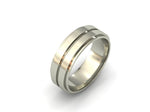 Men Wedding Band, 14K White Gold Men Wedding Ring, Gold Band.