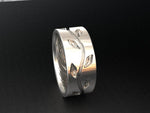 Elegant Men Wedding Band for Mother Nature lovers, 14K White Gold Men Wedding Ring, Men Gold band.