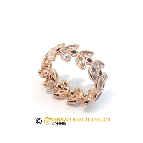 Unique Leaf Gold Ring, Wedding Band,14k Rose Gold Ring, Nature Inspired Eternity Leaf Band, Affordable Promise Ring,14k Gold Ring.