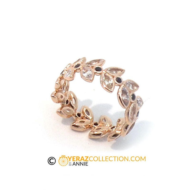 Unique Leaf Gold Ring, Wedding Band,14k Rose Gold Ring, Nature Inspired Eternity Leaf Band, Affordable Promise Ring,14k Gold Ring.