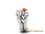 Leaf Engagement ring with the matching band, White Gold 14k, Orange Sapphire Engagement ring, Nature inspired Diamond Leaf ring