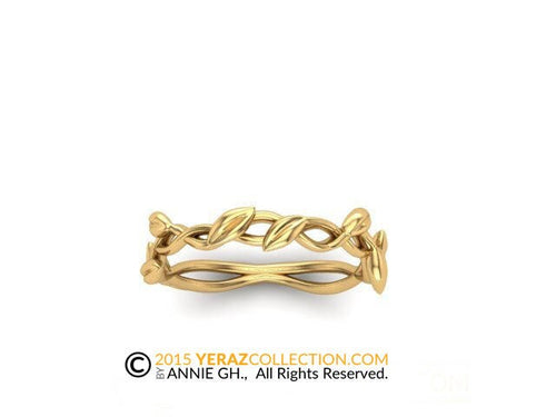 Very Unique Matching Band For Leaf Engagement ring, 14K Gold,  Nature inspired Leaf ring, Leaf Gold ring, Bridal ring, Affordable Ring.