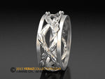 Men Wedding Band, 14K White Gold Men Wedding Ring, Gold band.