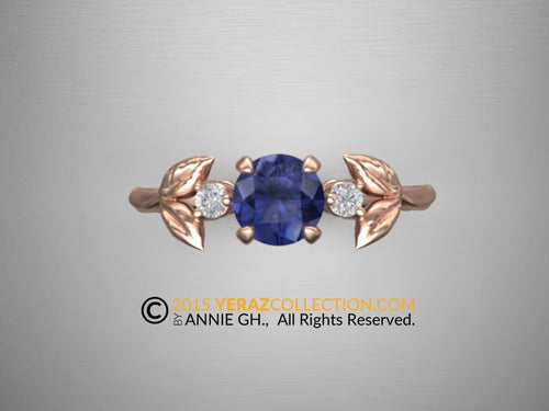 Unique & Affordable Engagement Ring, 14K Rose Gold, Blue Sapphire Engagement Ring, Sapphire Engagement Ring, Rose Gold Engagement Ring