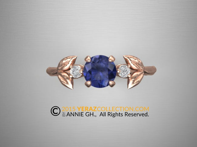 Unique & Affordable Engagement Ring, 14K Rose Gold, Blue Sapphire Engagement Ring, Sapphire Engagement Ring, Rose Gold Engagement Ring