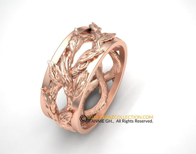 Men Wedding Band, 14K Rose Gold Men Wedding Ring, Gold band.