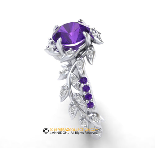 Yerraz Amethyst Leaf Engagement ring.