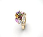 Colorful Gemstone Ring, Yellow Gold 14k Gold, Gemstone Ring.