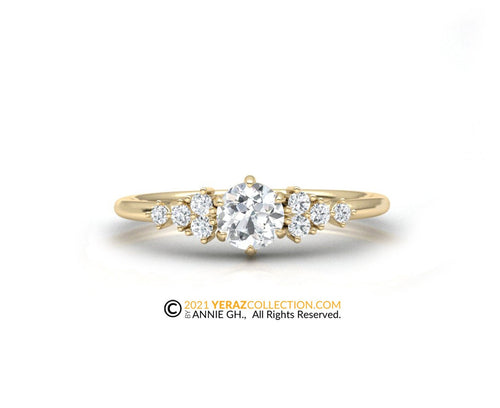 Engagement Ring, Diamond Engagement Ring, Dainty Ring, Solitaire Engagement Ring,14KGold.