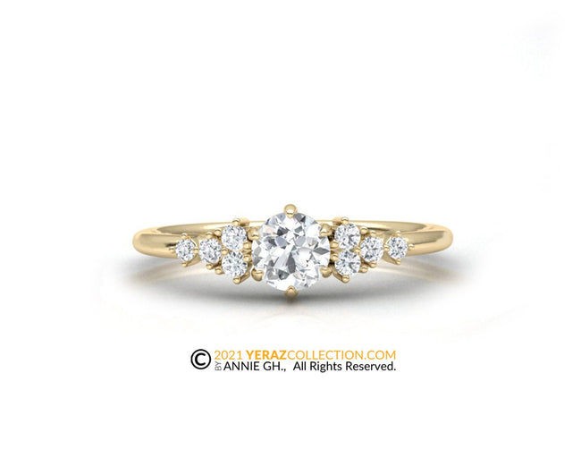 Engagement Ring, Diamond Engagement Ring, Dainty Ring, Solitaire Engagement Ring,14KGold.