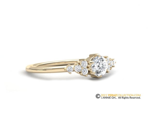 Engagement Ring, Diamond Engagement Ring, Dainty Ring, Solitaire Engagement Ring,14KGold.