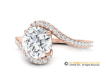 Diamond Engagement ring, Rose Gold 14k, Diamond Center stone, Bridal ring, Lab Created Diamond Engagement Ring.