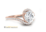 Diamond Engagement ring, Rose Gold 14k, Diamond Center stone, Bridal ring, Lab Created Diamond Engagement Ring.