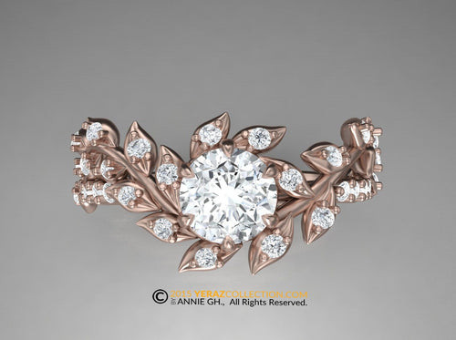 Yerraz Diamond Leaf Engagement ring.